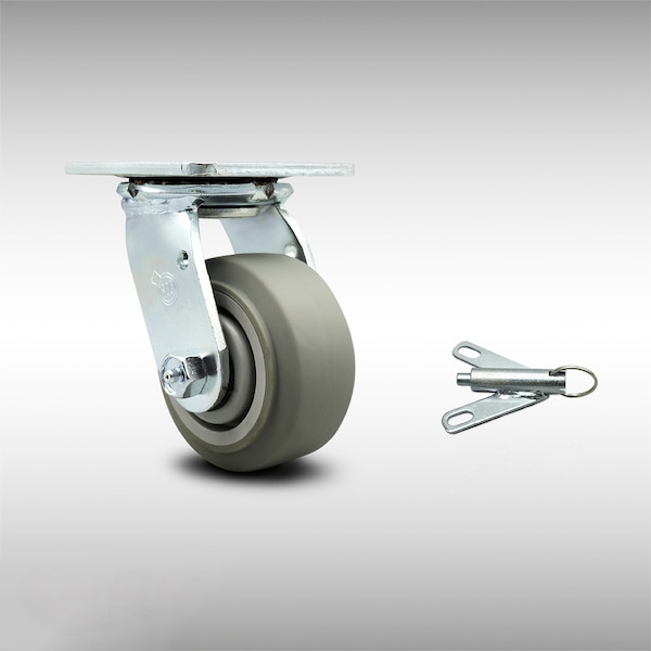 4 Inch SS Thermoplastic Rubber Swivel Caster with Ball Bearing and Swivel Lock